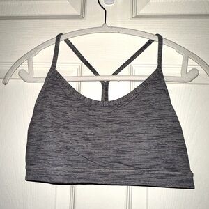 Lululemon women’s grey striped sports bra 8 athletic activewear activewear gym